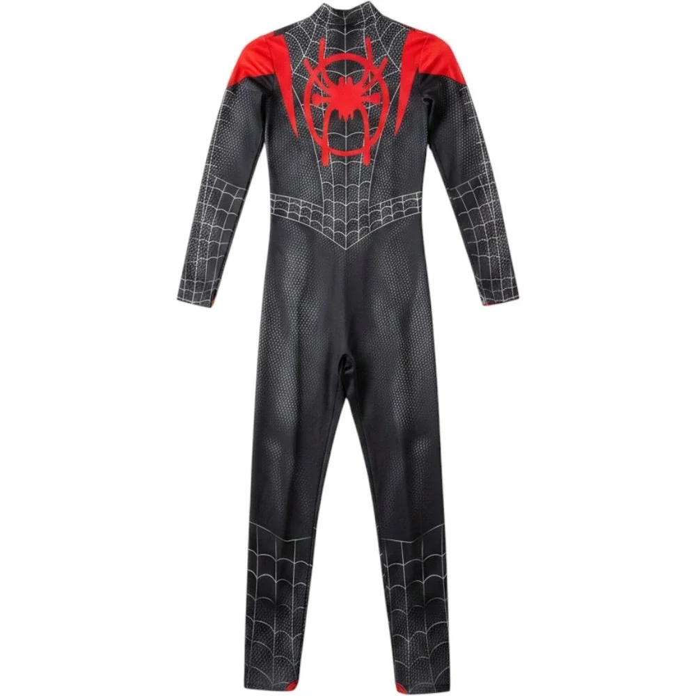 Marvel Miles Morales Spider-Man Costume Kids Size 16 Black Red Cosplay Suit Mask